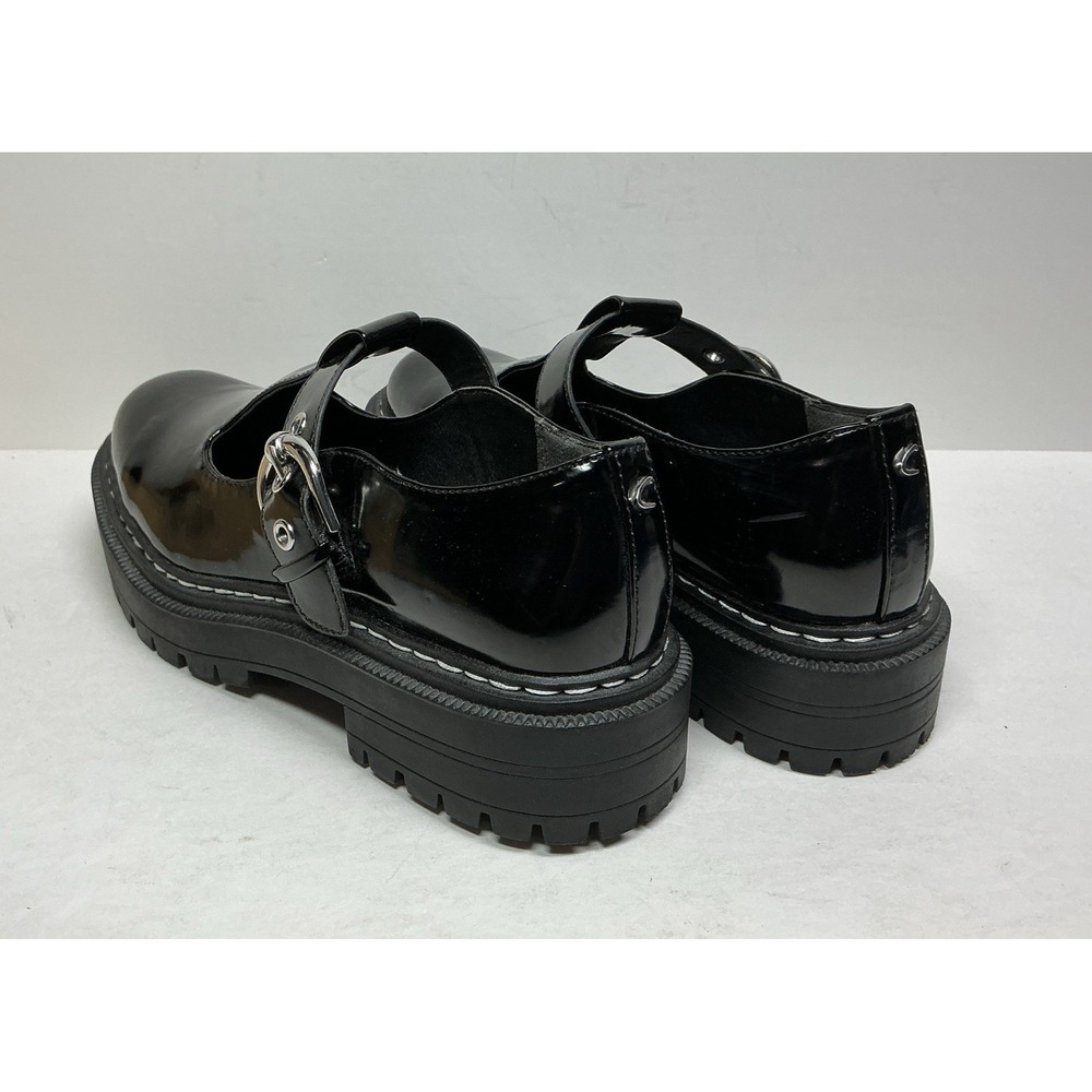Circus by Sam Edelman Black Patent Mary Jane Loafers with Silver Buckle - Picture 3 of 8